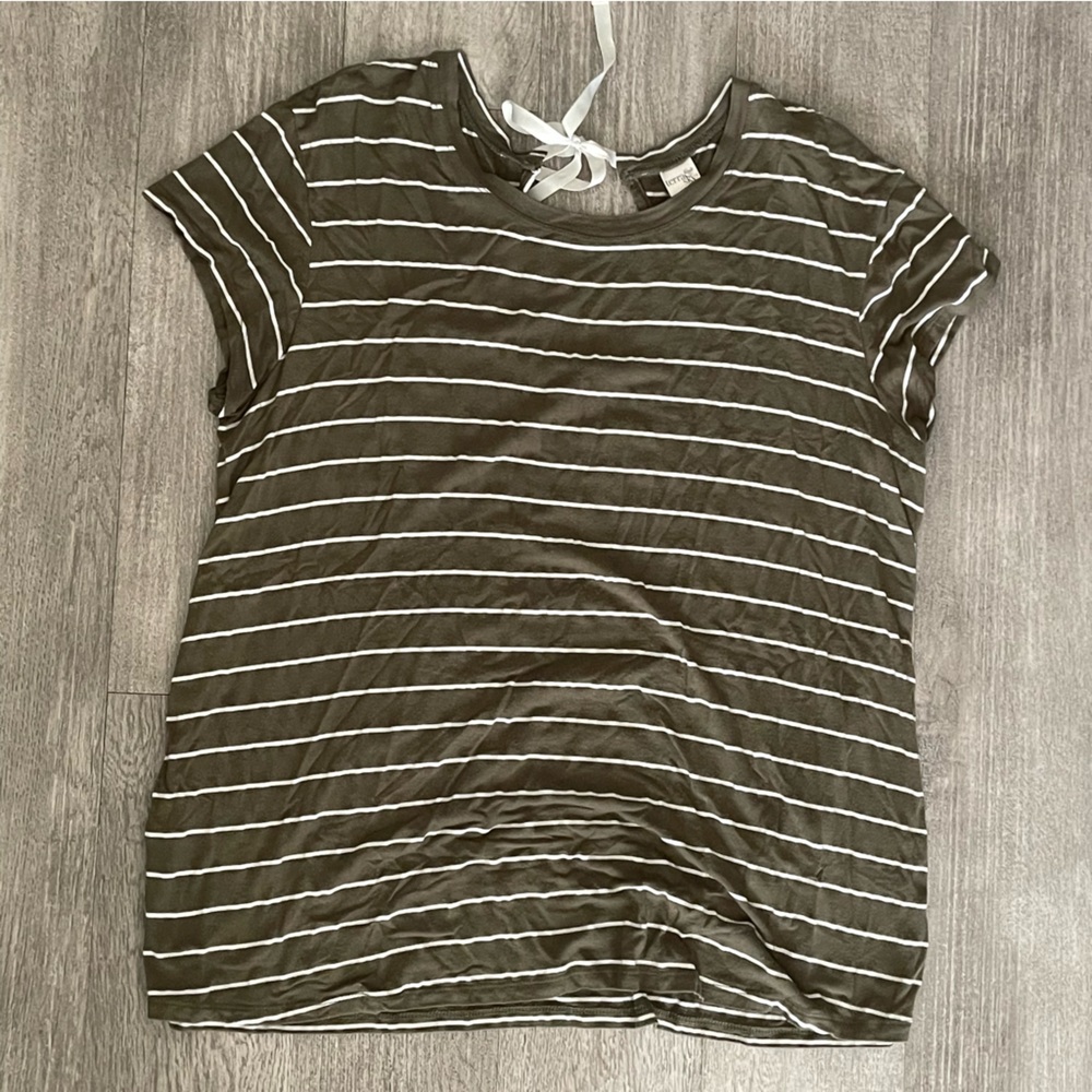 Women’s Tie Back Striped Top | Size 1X